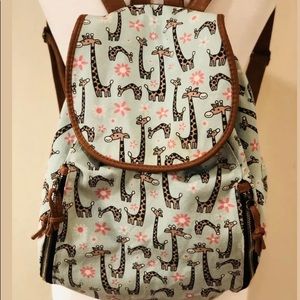 Backpack Novelty GIRAFFES! Canvas with vinyl trim